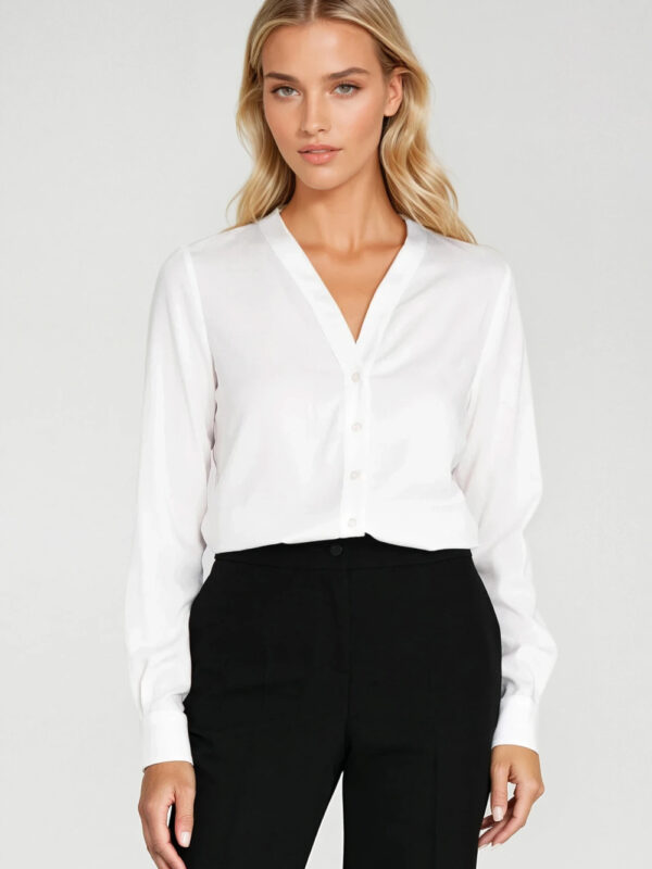 Bluzka z dekoltem w literę V B206 Ecru - Nife