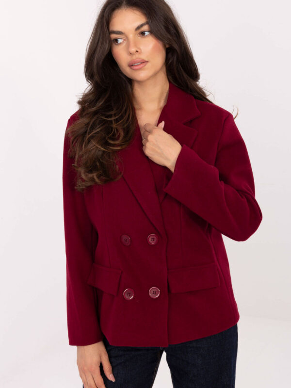 Płaszcz Damski Model IT-KR-FL9559.02P Bordo - Rue Paris