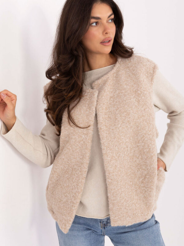 Kamizelka Model IT-KZ-FL9622.29P Light Beige - Rue Paris