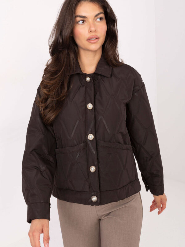 Kurtka Damska Model IT-KR-FL9626.77 Dark Brown - Rue Paris