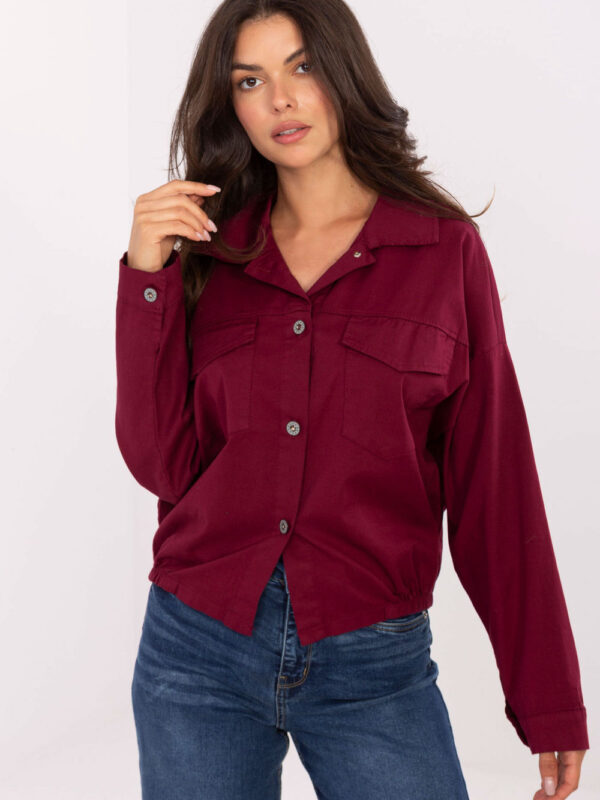 Koszula Damska Model IT-KS-FL9273.86 Bordo - Rue Paris
