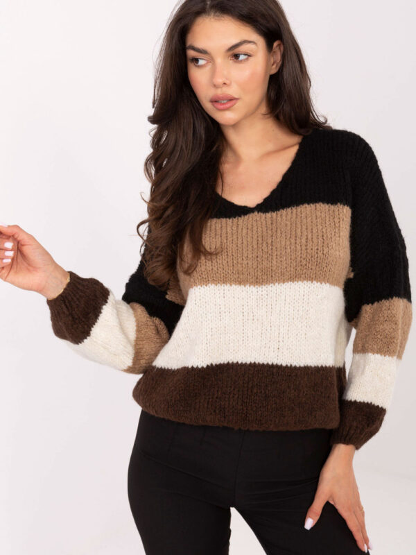 Sweter Damski Model MI-SW-0409.85 Black/Brown - Rue Paris
