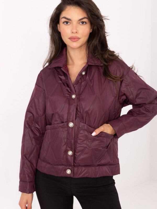 Kurtka Damska Model IT-KR-FL9626.77 Bordo - Rue Paris