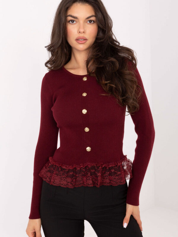 Sweter Damski Model PM-SW-YIS1027.85 Bordo - Factory Price
