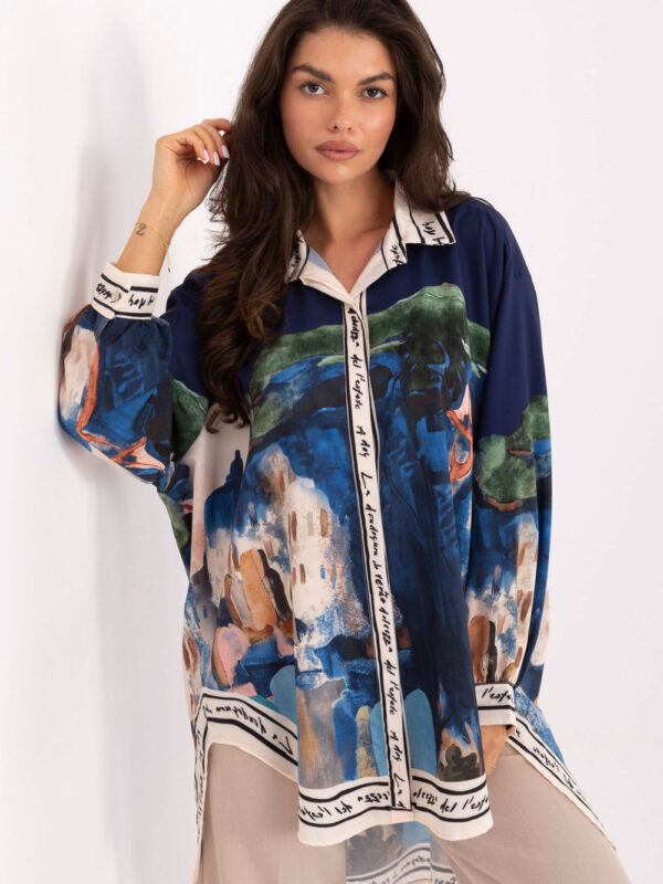 Koszula Damska Model IT-KS-18729.12 Navy - Rue Paris