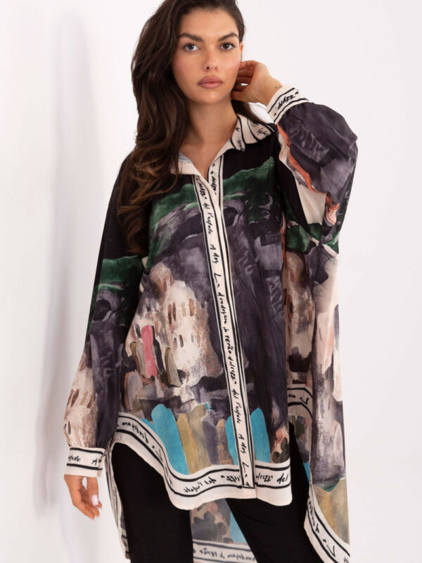 Koszula Damska Model IT-KS-18729.12 Black - Rue Paris