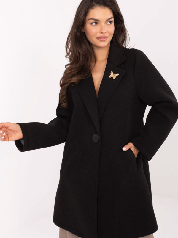 Płaszcz Damski Model IT-PL-FL8153.60 Black - Rue Paris