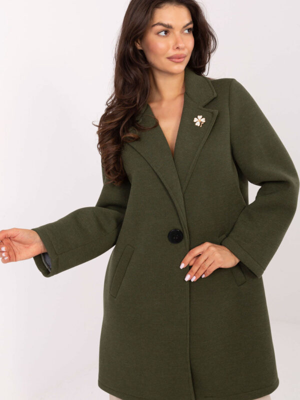 Płaszcz Damski Model IT-PL-FL8153.60 Khaki - Rue Paris