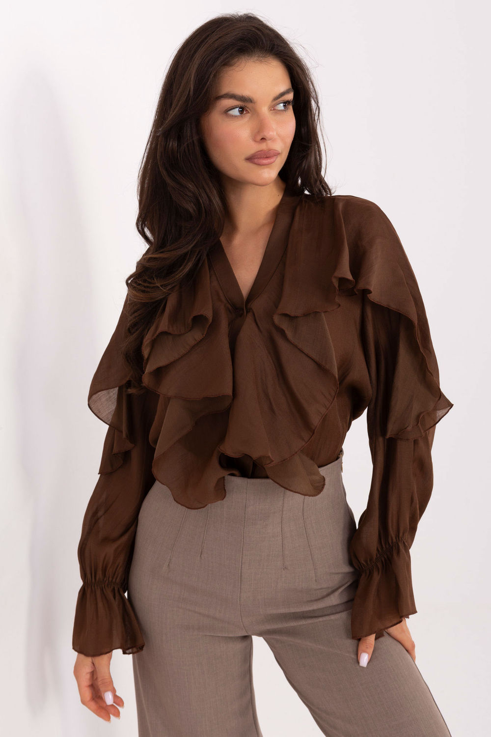 Koszula Damska Model MI-BZ-27427.96 Brown - Rue Paris