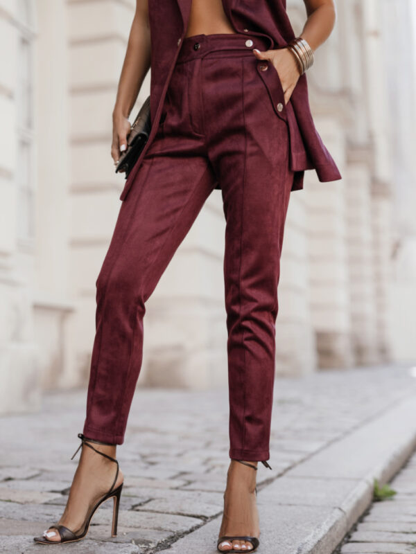 Spodnie Damskie Model Kiara 386128515 Bordo - LaBalancia