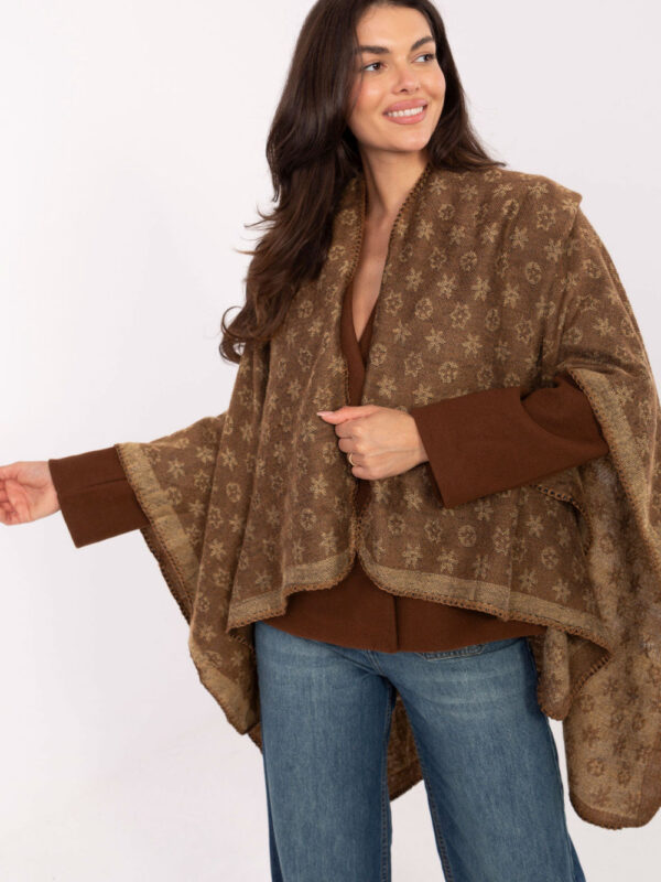 Sweter Ponczo Model AT-PN-7661.89 Camel - Factory Price