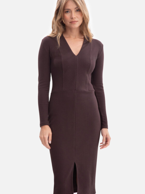 Sukienka Model B307 Gorzka Czekolada - BeWear