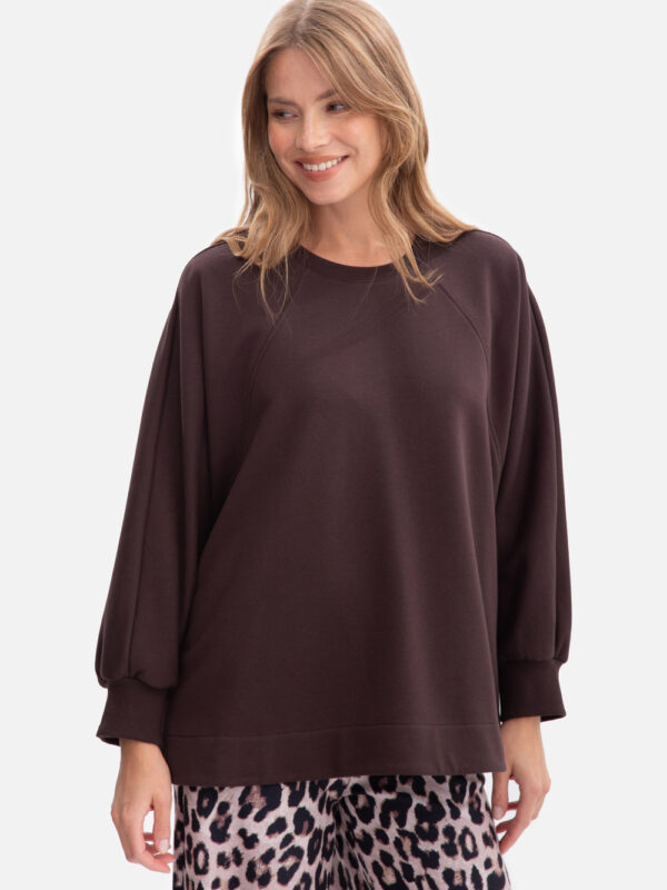 Bluza Damska Model B306 Gorzka Czekolada - BeWear
