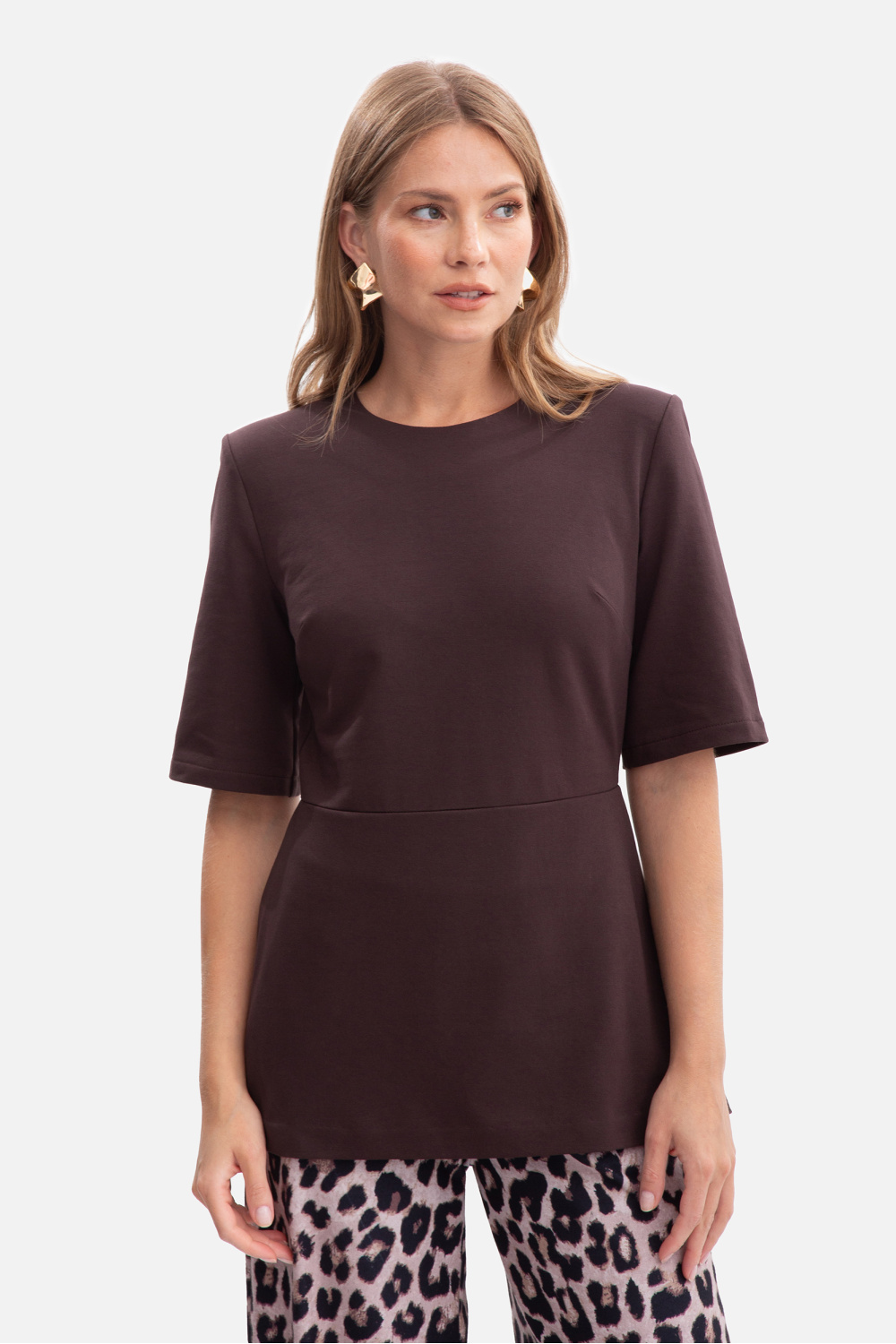 Bluzka Model B305 Gorzka Czekolada - BeWear