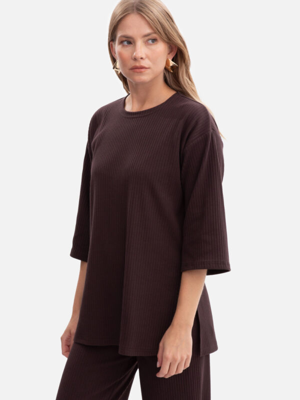 Bluzka Model B301 Gorzka Czekolada - BeWear