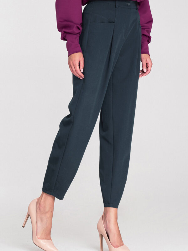Spodnie baggy z wysokim stanem SD120 Navy - Nife