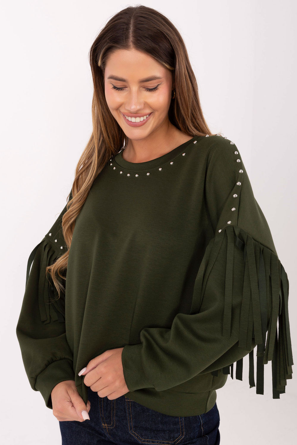 Bluza Damska Model IT-BL-21731.85 Khaki - Rue Paris