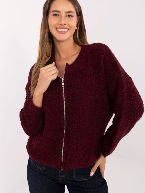 Sweter Damski Model MI-SW-3WB219.21 Bordo - Rue Paris
