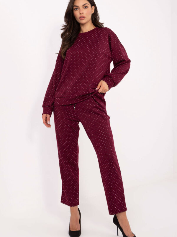 Spodnie Komplet Model IT-KMPL-21718.27P Bordo - Rue Paris