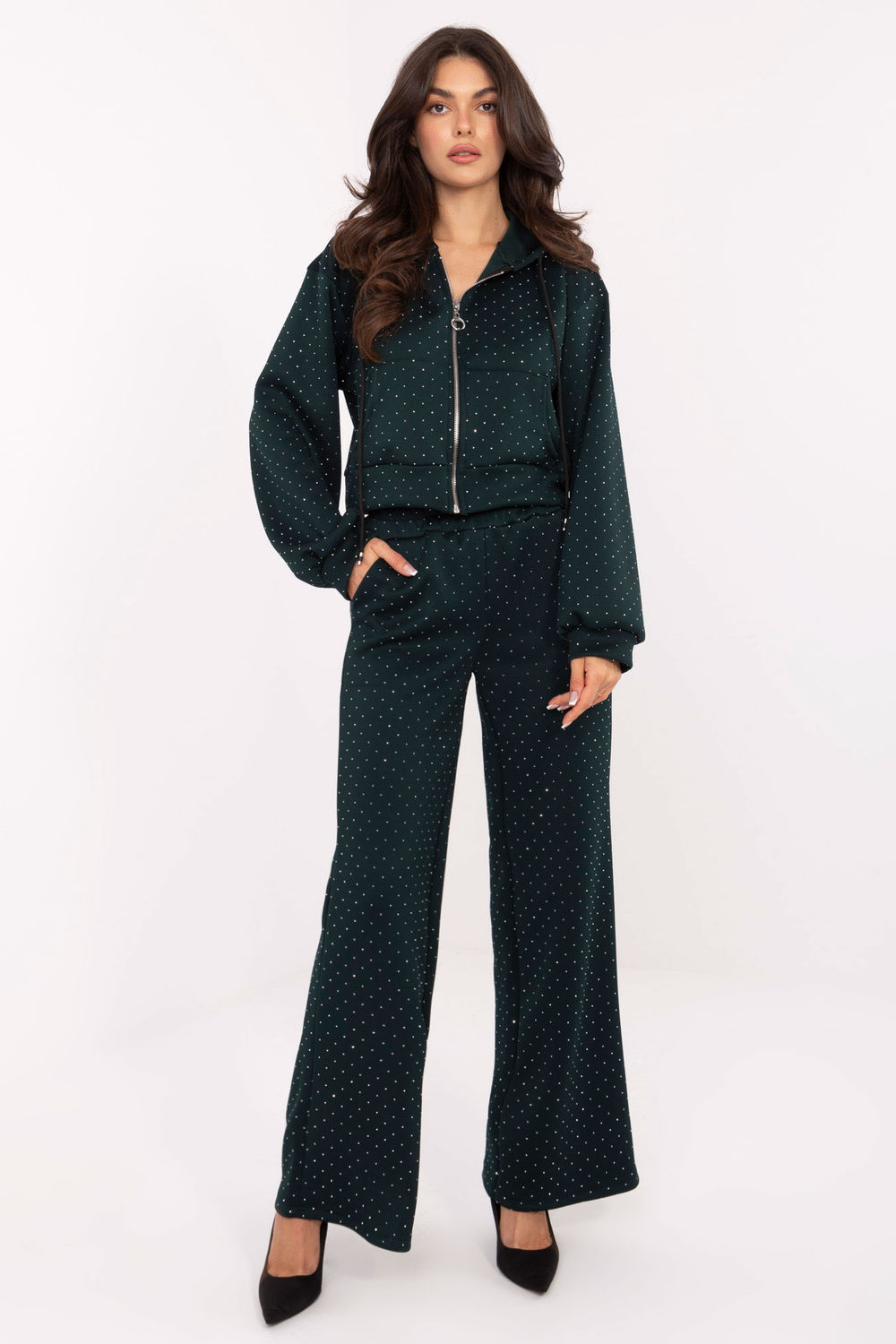Spodnie Komplet Model IT-KMPL-21709.18 Dark Green - Rue Paris