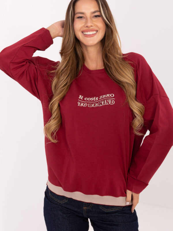 Bluza Damska Model RV-BZ-A907.08P Bordo - Relevance