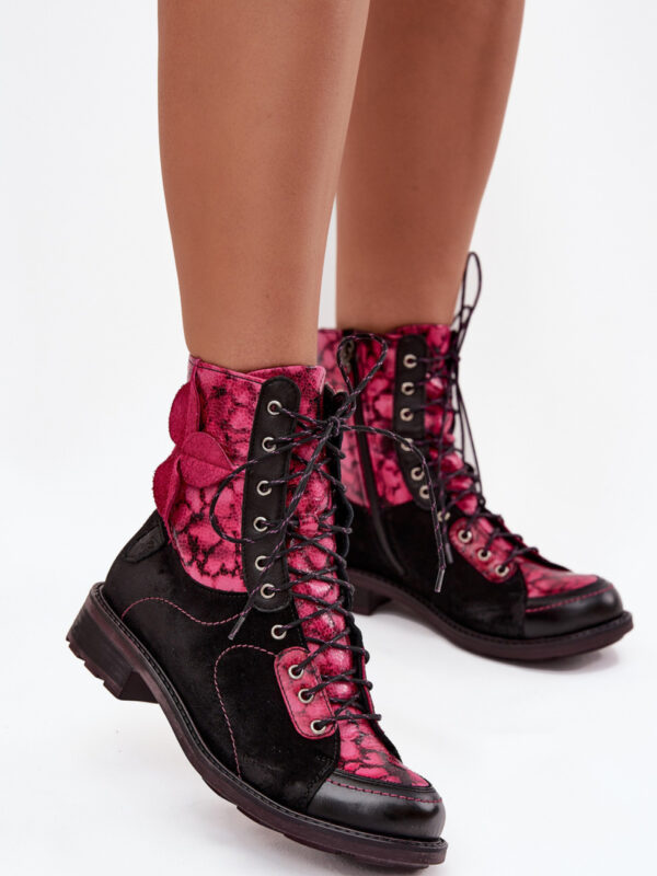 Botki Model Maciejka 07004-23 Black/Pink - Step in style