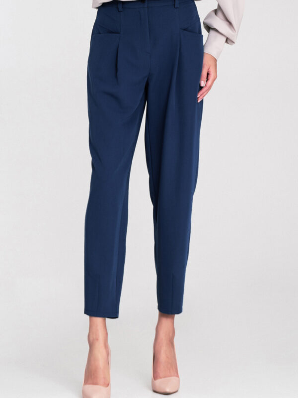 Spodnie baggy z wysokim stanem SD120 Cobalt - Nife
