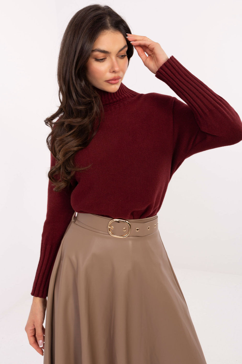 Golf Damski Model IT-SW-8003.18P Bordo - Rue Paris