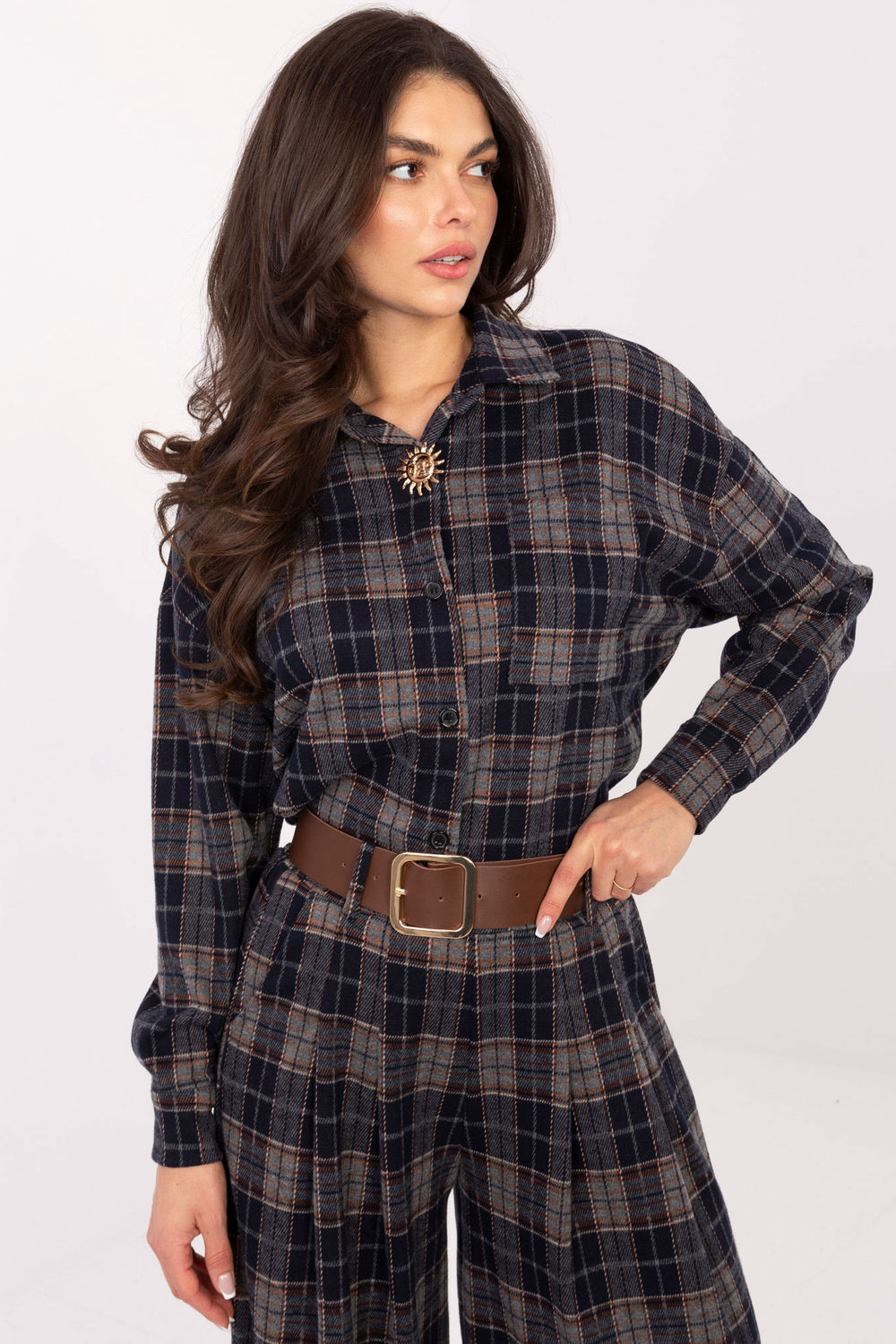 Koszula Damska Model IT-KS-GT9880.12P Navy - Italy Moda