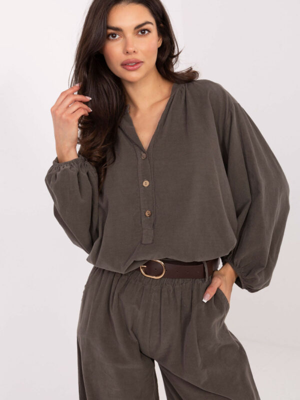Bluzka ModelIT-KS-233607.63 Dark Khaki - Italy Moda