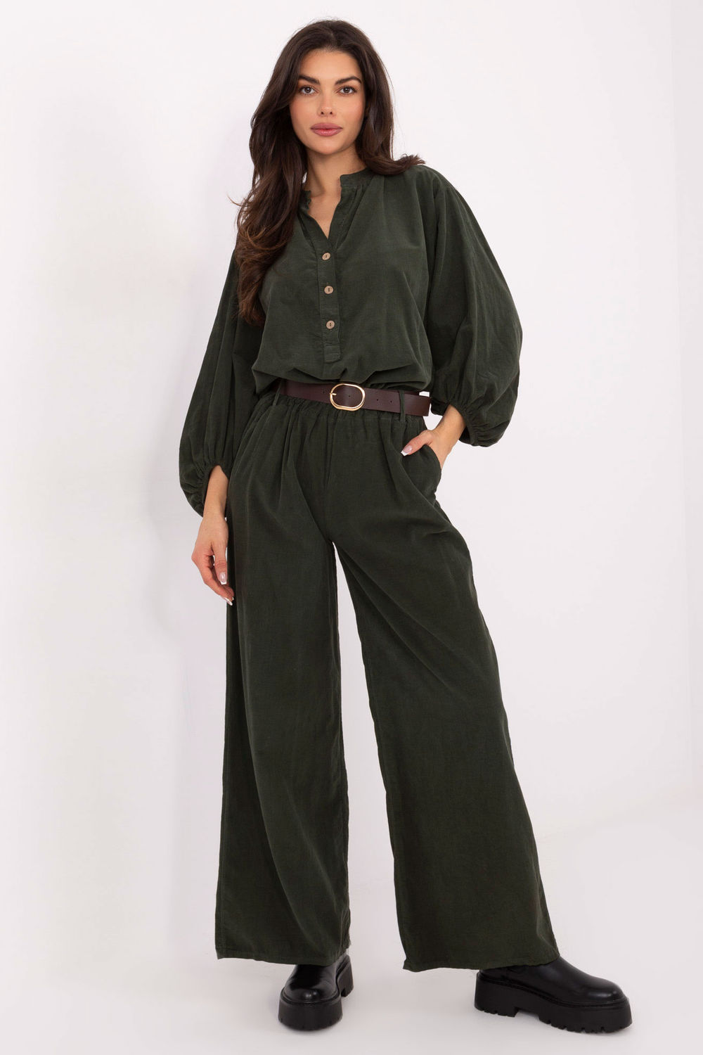 Spodnie Damskie Model IT-SP-25782.73 Khaki - Italy Moda