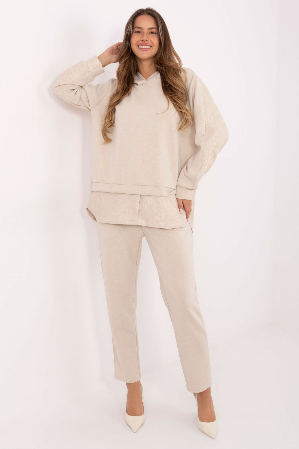 Spodnie Komplet Model IT-KMPL-9860.61 Light Beige - Italy Moda