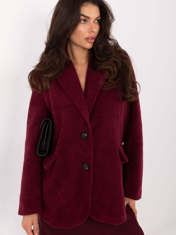 Płaszcz Damski Model IT-PL-FL7696.16 Bordo - Rue Paris