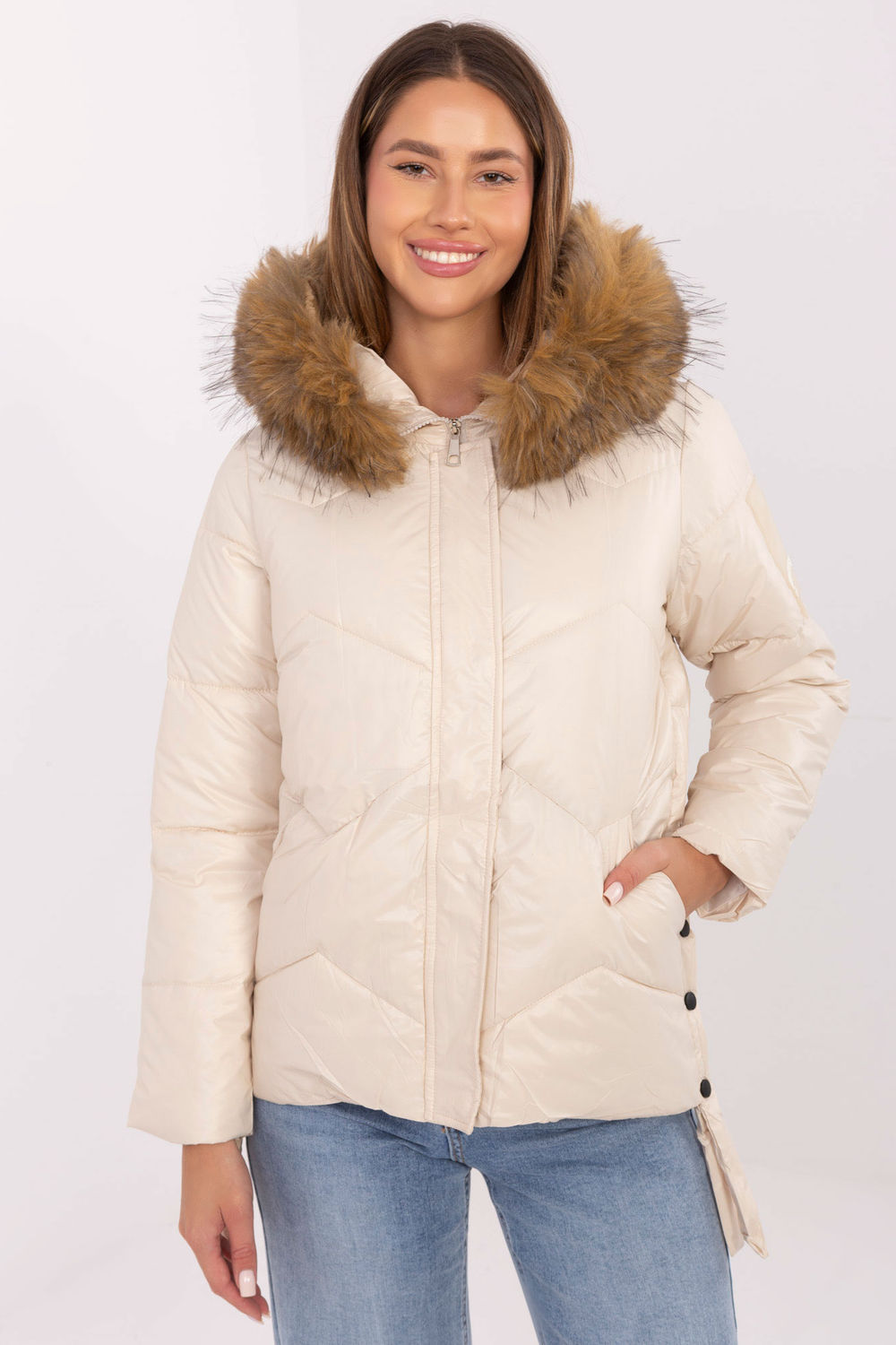Kurtka Damska Model MBM-KR-856.98P Light Beige - MBM