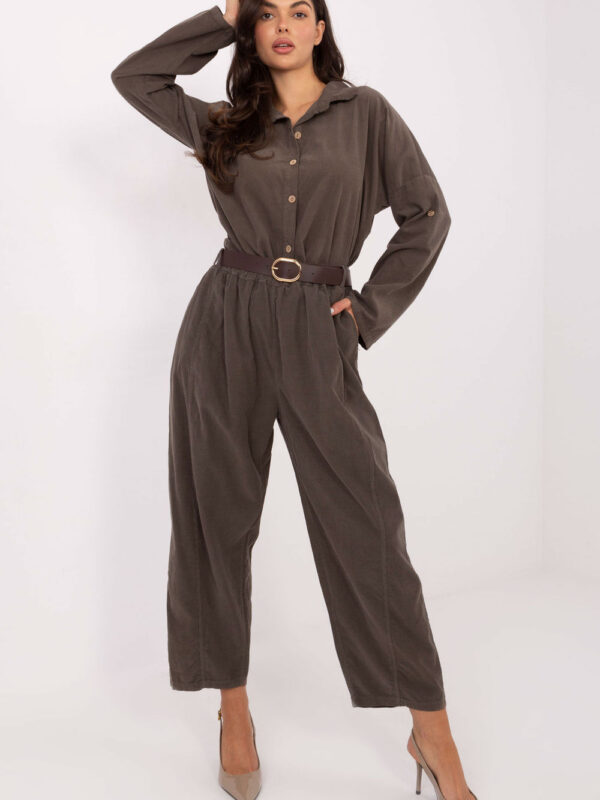 Spodnie Damskie Model IT-SP-258009.83 Dark Khaki - Italy Moda