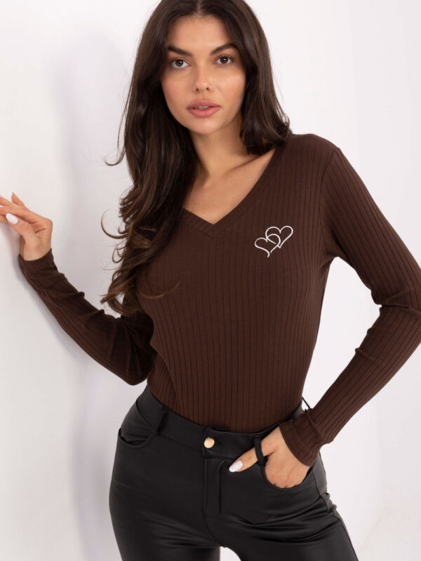 Bluzka Model RV-BZ-A1055.29P Dark Brown - Rue Paris