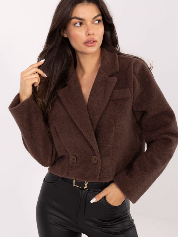 Płaszcz Damski Model IT-KR-FL9730.23 Brown - Rue Paris