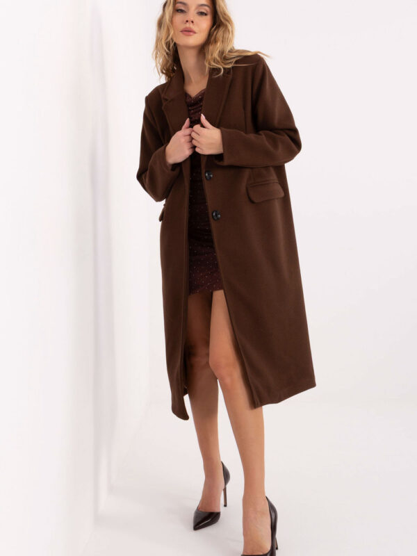 Płaszcz Damski Model IT-PL-80320.65 Dark Brown - Factory Price