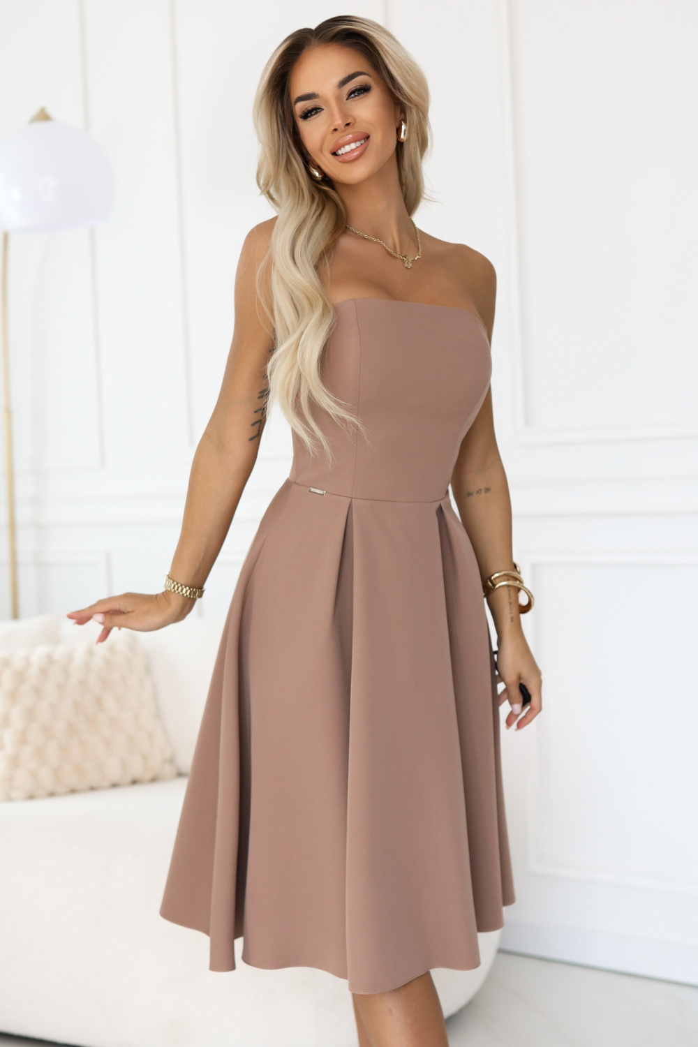 Sukienka Model Vivienne 641-2 Beige - Numoco