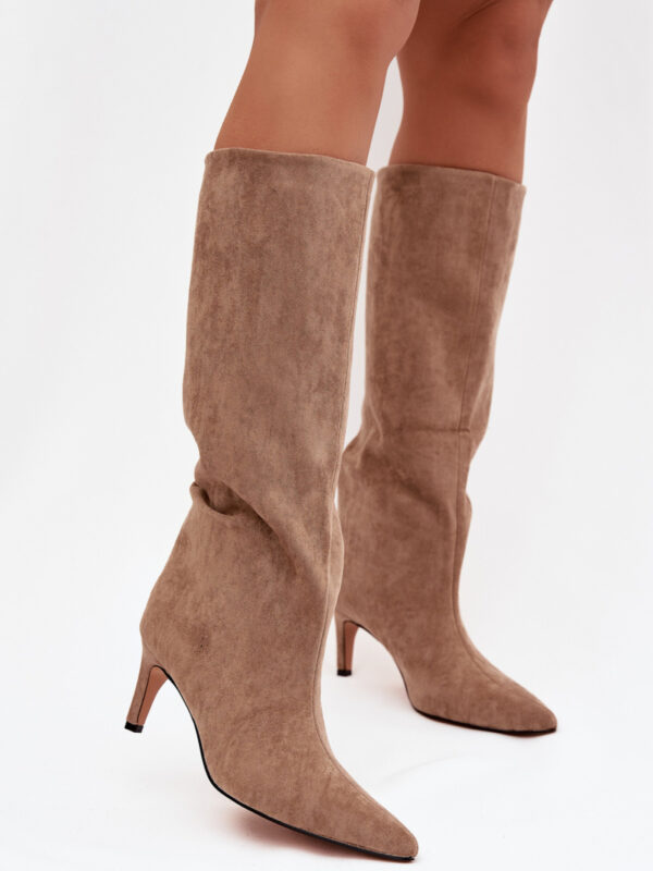 Kozaki Model Olivienne CLS-573 Beige Zamsz - Step in style