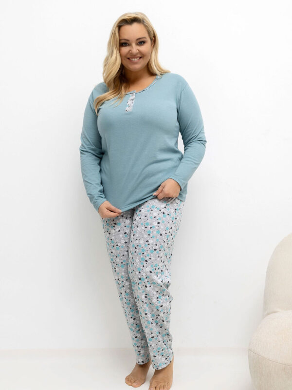 Piżama Damska Plus Size Model DU-KN-FP-502.97 Dark Mint - Forever Pink