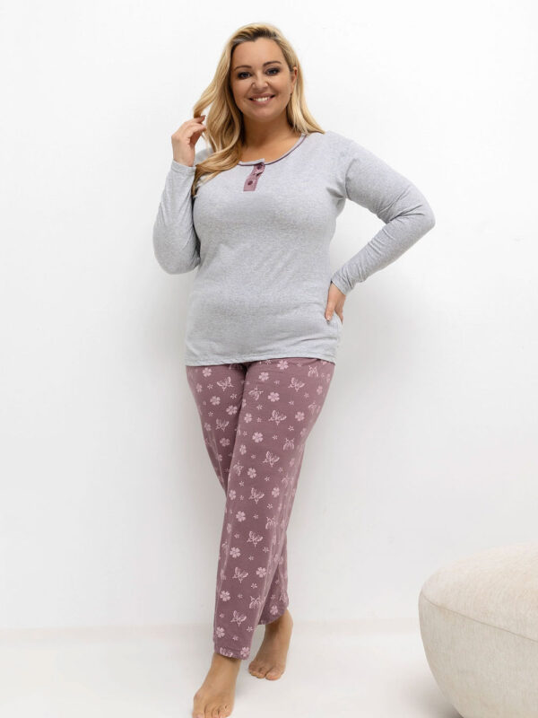Piżama Damska Plus Size Model DU-PI-FP-500.25 Grey - Forever Pink