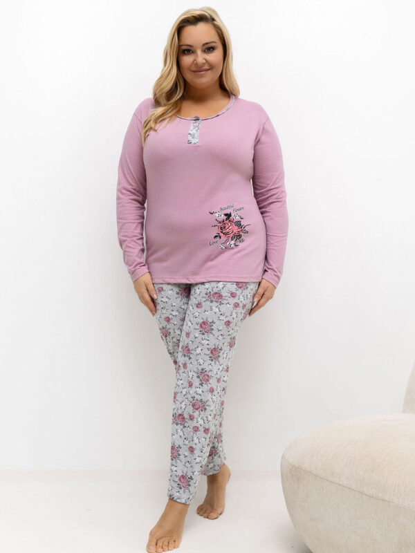 Piżama Damska Plus Size Model DU-PI-FP-506.56 Dark Pink - Forever Pink