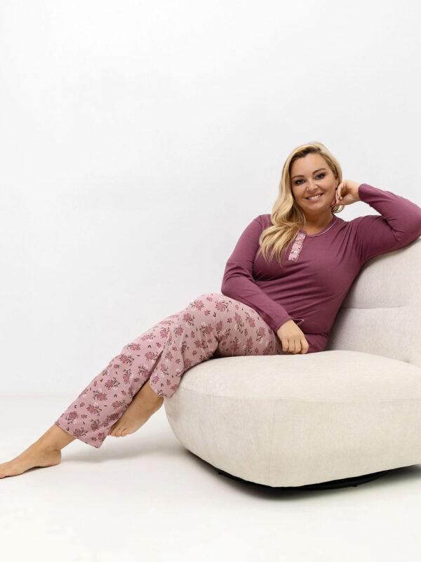 Piżama Damska Plus Size Model DU-PI-FP-508.57 Dark Pink - Forever Pink