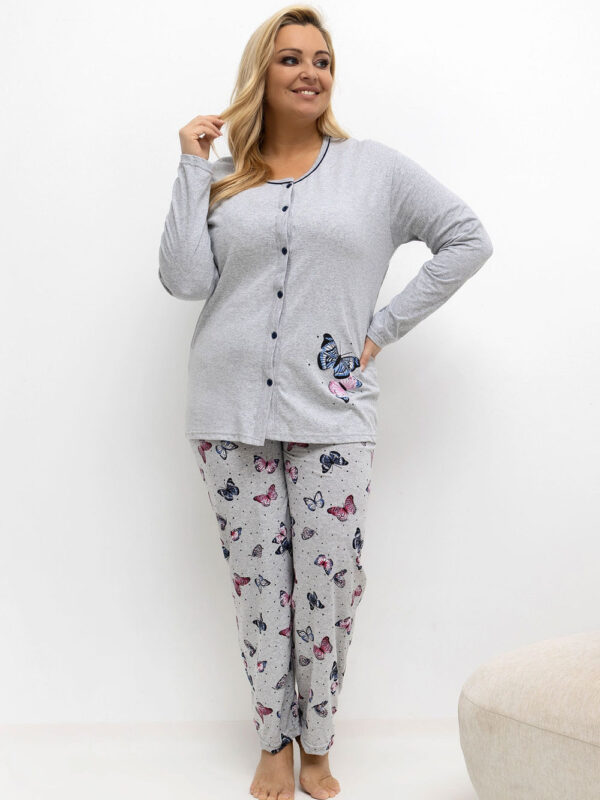 Piżama Damska Plus Size Model DU-PI-FP-504.17 Grey - Forever Pink