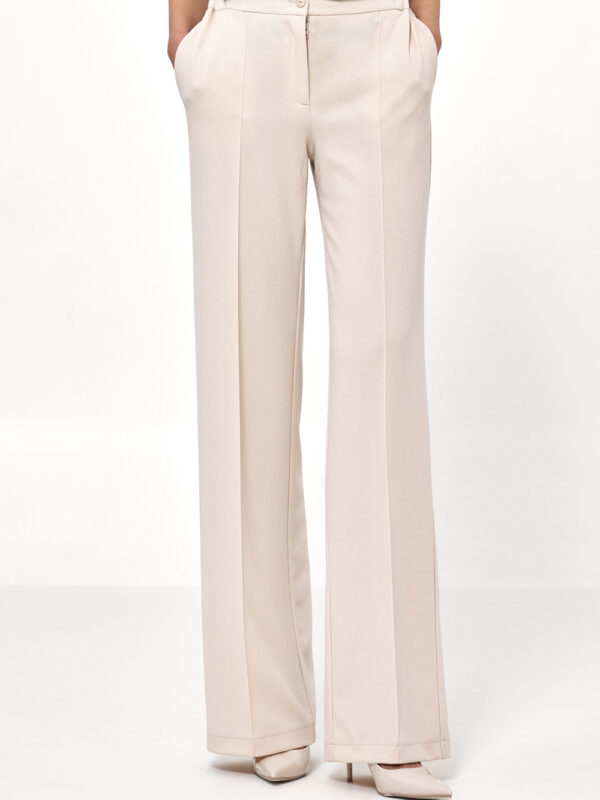 Spodnie Beżowe spodnie loose cut SD131 Beige - Nife
