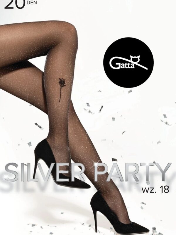 Rajstopy Model Silver Party wz.18 Nero/Silver - Gatta