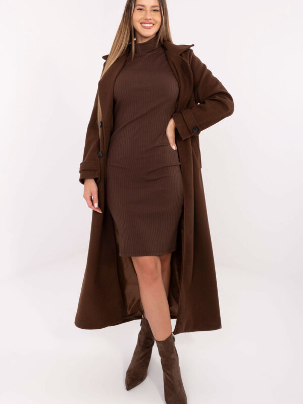 Sukienka Model RV-SK-A1048.83 Dark Brown - Rue Paris