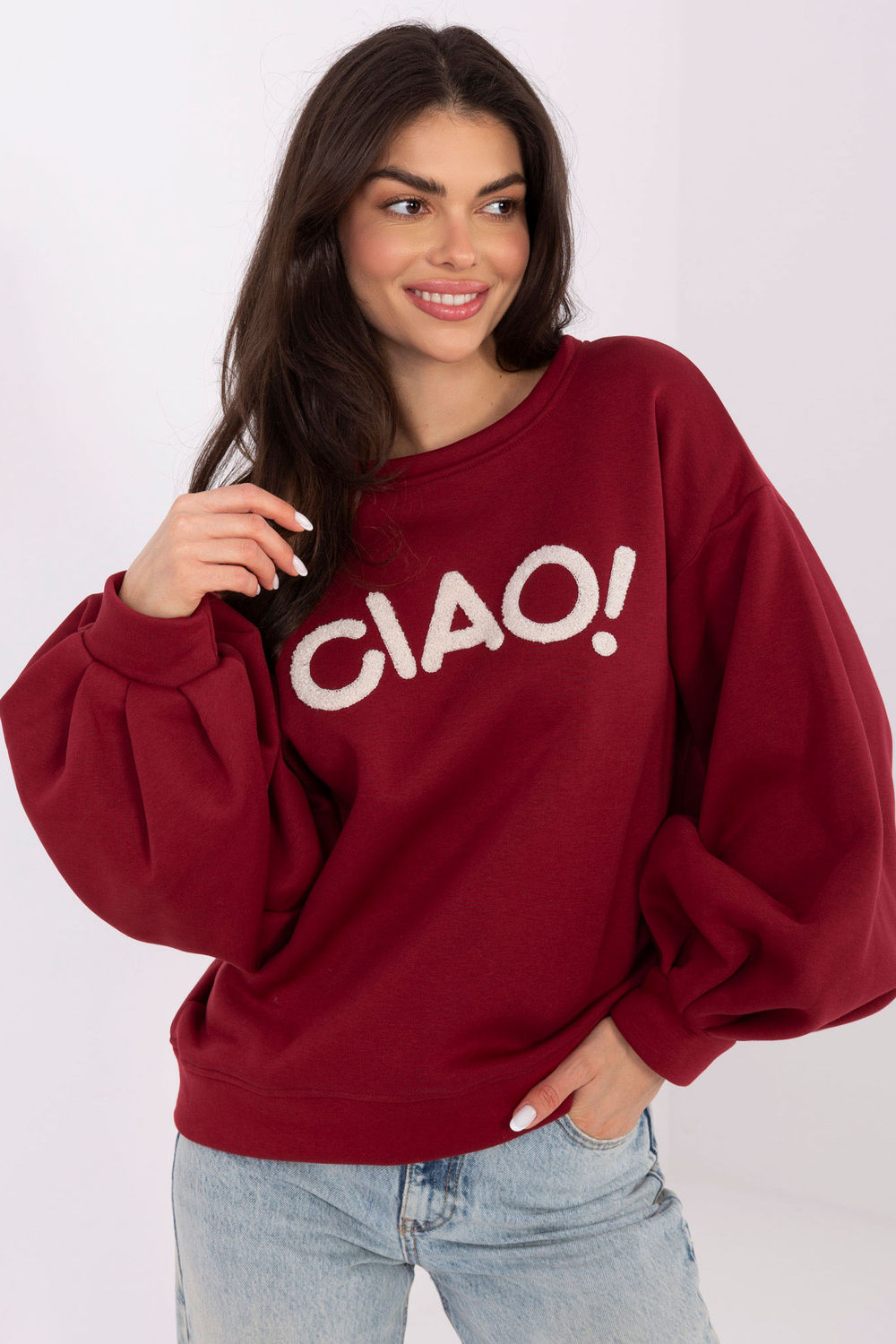 Bluza Damska Model RV-BL-A1044.78 Bordo - Rue Paris