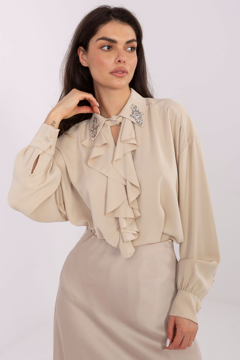 Bluzka Model IT-BZ-28995.25 Beige - Factory Price